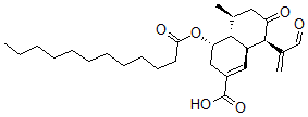 CAS#: 154381-71-2, (4S,4aR,5S,8R,8aS)-4-Dodecanoyloxy-5-Methyl-7-Oxo-8-(3-Oxoprop-1-En-2-Yl)-4,4a,5,6,8,8a-Hexahydro-3H-Naphthalene-2-Carboxylic Acid