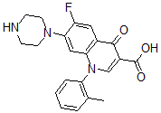 CAS#: 155188-32-2, 6-Fluoro-1-(2-Methylphenyl)-4-Oxo-7-Piperazin-1-Ylquinoline-3-Carboxylic Acid