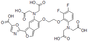 CAS#: 156638-57-2, 2-[6-(Bis(Carboxymethyl)Amino)-5-[2-[6-(Bis(Carboxymethyl)Amino)-2,3-Difluorophenoxy]Ethoxy]-2-Benzofuran-1-Yl]-1,3-Oxazole-5-Carboxylic Acid