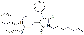 CAS#: 15664-19-4, 5-[2-(1-Ethylnaphtho[1,2-d]Thiazol-2(1H)-Ylidene)Ethylidene]-3-Heptyl-1-Phenyl-2-Thioxo-4-Imidazolidinone