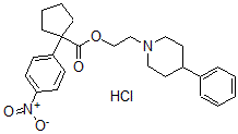 CAS 登录号：157097-10-4， 2-(4-苯基哌啶-1-基)乙基1-(4-硝基苯基)环戊烷-1-羧酸酯盐酸盐