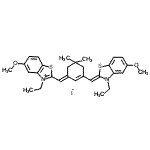 CAS 登录号：158320-43-5， 3-乙基-2-[(E)-{3-[(Z)-(3-乙基-5-甲氧基-1,3-苯并噻唑-2(3H)-亚基)甲基]-5,5-二甲基-2-环己烯-1-亚基}甲基]-5-甲氧基-1,3-苯并噻唑-3-鎓碘化物