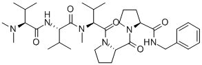 CAS 登录号：159776-69-9， (2S)-N-[(2S)-2-[[(2S)-2-二甲基氨基-3-甲基丁酰基]氨基]-3-甲基丁酰基]-1-[(2S)-3-甲基-2-甲基氨基丁酰基]-N-[(2S)-1-(苯基甲基)吡咯烷-2-羰基]吡咯烷-2-甲酰胺