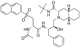 CAS#: 159878-24-7, (3S,4aS,8aS)-2-[(2R,3S)-3-[[(2S)-2-Acetamido-3-Naphthalen-2-Ylsulfonylpropanoyl]Amino]-2-Hydroxy-4-Phenylbutyl]-N-Tert-Butyl-3,4,4a,5,6,7,8,8a-Octahydro-1H-Isoquinoline-3-Carboxamide