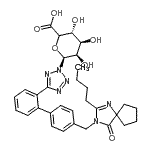 CAS 登录号：160205-58-3， 2-丁基-3-[(2'-{2-[(5xi)-beta-L-来苏-吡喃己酮糖基]-2H-四唑-5-基}-4-联苯基)甲基]-4-氧代-1,3-二氮杂螺[4.4]壬-1-烯