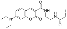 CAS 登录号：160291-50-9， 7-(二乙基氨基)-N-[2-[(2-碘乙酰基)氨基]乙基]-2-氧代-2H-1-苯并吡喃-3-甲酰胺