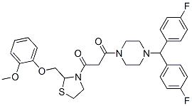 CAS#: 161364-79-0, 1-[4-[Bis(4-Fluorophenyl)Methyl]Piperazin-1-Yl]-3-[2-[(2-Methoxyphenoxy)Methyl]-1,3-Thiazolidin-3-Yl]Propane-1,3-Dione