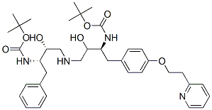 CAS 登录号：162539-57-3， 叔丁基N-[(2S,3R)-3-羟基-4-[[(2R,3S)-2-羟基-3-[(2-甲基丙烷-2-基)氧基羰基氨基]-4-苯基丁基]氨基]-1-[4-(2-吡啶-2-基乙氧基)苯基]丁烷-2-基]氨基甲酸酯