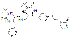 CAS#: 162540-90-1, Tert-Butyl N-[(2S,3R)-3-Hydroxy-4-[[(2R,3S)-2-Hydroxy-3-[(2-Methylpropan-2-Yl)Oxycarbonylamino]-4-Phenylbutyl]Amino]-1-[4-[2-(2-Oxo-1,3-Oxazolidin-3-Yl)Ethoxy]Phenyl]Butan-2-Yl]Carbamate