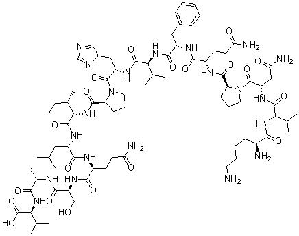 CAS 登录号：163702-20-3， L-赖氨酰-L-缬氨酰-L-天冬氨酰胺酰-L-脯氨酰-L-谷氨酰胺酰-L-苯丙氨酰-L-缬氨酰-L-组氨酰-L-脯氨酰-L-异亮氨酰-L-亮氨酰-L-谷氨酰胺酰-L-丝氨酰-L-丙氨酰-L-缬氨酸