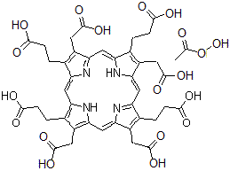 CAS#: 163894-02-8, 3,3',3'',3'''-[3,8,13,17-Tetrakis(Carboxymethyl)-2,7,12,18-Porphyrintetrayl]Tetrapropanoic Acid - Ethaneperoxoic Acid (1:1)
