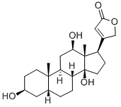 CAS 登录号：1672-46-4， (3B,5B,12B)-3,12,14-三羟基-心甾-20(22)-烯内酯