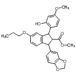 CAS#: 167256-05-5, Methyl 1-(1,3-Benzodioxol-5-Yl)-3-(2-Hydroxy-4-Methoxyphenyl)-5-Propoxy-2-Indanecarboxylate