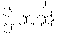 CAS 登录号：168152-73-6， 2-甲基-7-丙基-6-[[2'-(2H-四唑-5-基)[1,1'-联苯]-4-基]甲基]-[1,2,4]三唑并[1,5-a]嘧啶-5(1H)-酮