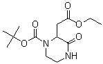 CAS 登录号：168160-77-8， 1-[(1,1-二甲基乙氧基)羰基]-3-氧代-2-哌嗪乙酸乙酯