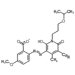 CAS 登录号：168400-08-6， 6-羟基-1-(3-异丙氧基丙基)-5-[(E)-(4-甲氧基-2-硝基苯基)偶氮]-4-甲基-2-氧代-1,2-二氢-3-吡啶甲腈