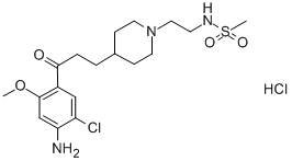 CAS#: 168986-61-6, N-[2-[4-[3-(4-Amino-5-Chloro-2-Methoxyphenyl)-3-Oxopropyl]Piperidin-1-Yl]Ethyl]Methanesulfonamide Hydrochloride