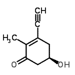 CAS 登录号：169305-41-3， (5R)-3-乙炔基-5-羟基-2-甲基-2-环己烯-1-酮