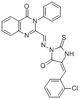 CAS#: 169471-14-1, 2-[(E)-[(4E)-4-[(2-Chlorophenyl)Methylidene]-5-Oxo-2-Sulfanylideneimidazolidin-1-Yl]Iminomethyl]-3-Phenylquinazolin-4-One