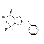 CAS 登录号：169750-31-6， 1-苄基-4-(三氟甲基)-3-吡咯烷羧酸