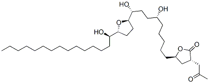 CAS 登录号：170900-27-3， (3S,5R)-5-[(6R,9R)-6,9-二羟基-9-[(2R,5R)-5-[(1R)-1-羟基十五烷基]四氢呋喃-2-基]壬基]-3-(2-氧代丙基)四氢呋喃-2-酮