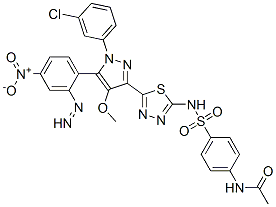 CAS#: 172701-63-2, N-[4-[[5-[1-(3-Chlorophenyl)-4-Methoxy-5-(4-Nitrophenyl)Diazenylpyrazol-3-Yl]-1,3,4-Thiadiazol-2-Yl]Sulfamoyl]Phenyl]Acetamide