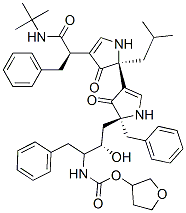 CAS 登录号：173091-97-9， [(3S)-四氢呋喃-3-基]N-[(2S,3S)-4-[(2S)-4-[(2S)-4-[(2R)-1-(叔丁基氨基)-1-氧代-3-苯基丙烷-2-基]-2-(2-甲基丙基)-3-氧代-1H-吡咯-2-基]-3-氧代-2-(苯基甲基)-1H-吡咯-2-基]-3-羟基-1-苯基丁烷-2-基]氨基甲酸酯