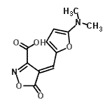 CAS 登录号：173954-65-9， (4E)-4-{[5-(二甲基氨基)-2-呋喃基]亚甲基}-5-氧代-4,5-二氢-1,2-恶唑-3-羧酸