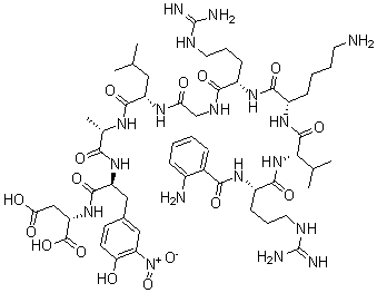 CAS#: 174838-79-0, N-[N-[N-[N-[N-[N2-[N2-[N-[N2-(2-Aminobenzoyl)-L-Arginyl]-L-Valyl]-L-Lysyl]-L-Arginyl]Glycyl]-L-Leucyl]-L-Alanyl]-3-Nitro-L-Tyrosyl]-L-Aspartic Acid