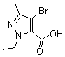 CAS#: 175276-99-0, 4-Bromo-1-Ethyl-3-Methyl-1H-Pyrazole-5-carboxylic Acid