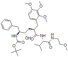 CAS 登录号：175385-62-3， N-[(2S,3S,5R)-3-羟基-6-[[(2S)-1-(2-甲氧基乙基氨基)-3-甲基-1-氧代丁烷-2-基]氨基]-6-氧代-1-苯基-5-[(2,3,4-三甲氧基苯基)甲基]己烷-2-基]氨基甲酸叔丁酯