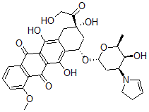 CAS 登录号：175795-76-3， (7S,9S)-7-[(2R,4S,5S,6S)-4-(2,3-二氢吡咯-1-基)-5-羟基-6-甲基四氢吡喃-2-基]氧基-6,9,11-三羟基-9-(2-羟基乙酰基)-4-甲氧基-8,10-二氢-7H-并四苯-5,12-二酮