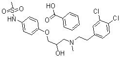 CAS#: 178894-81-0, N-[4-(3-{[2-(3,4-Dichlorophenyl)ethyl](methyl)amino}-2-hydroxypropoxy)phenyl]methanesulfonamide benzoate