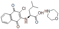 CAS 登录号：180179-68-4， N-(3-氯-1,4-二氢-1,4-二氧代-2-萘基)-L-亮氨酸与吗啉的化合物(1:1)