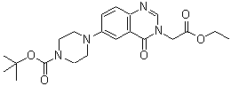 CAS 登录号：183622-37-9， 4-[3-(2-乙氧基-2-氧代乙基)-4-氧代-3,4-二氢-6-喹唑啉基]-1-哌嗪羧酸叔丁酯