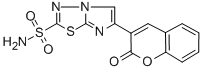 CAS 登录号：183999-59-9， 6-(2-氧代苯并吡喃-3-基)咪唑并[1,2-d][1,3,4]噻二唑-2-磺酰胺
