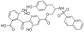 CAS 登录号：184592-61-8， 2-[2,6-二羟基-4-[3-(4-羟基苯基)-2-(萘-2-基磺酰基氨基)丙氧基]羰基苯甲酰基]-3-羟基苯甲酸