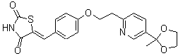 CAS 登录号：184766-62-9， (5Z)-5-(4-{2-[5-(2-甲基-1,3-二氧戊环-2-基)-2-吡啶基]乙氧基}亚苄基)-1,3-噻唑烷-2,4-二酮