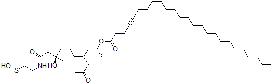 CAS 登录号：185138-92-5， (Z)-二十五碳-8-烯-4-炔酸(1R,3S,7R)-7-羟基-8-(2-羟基硫基-乙基氨基甲酰)-1,7-二甲基-3-(2-氧代-丙基)-辛基酯