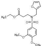 CAS 登录号：185300-64-5， 乙基N-[(3,4-二甲氧基苯基)磺酰基]-N-(2-呋喃甲基)-beta-丙氨酸酯