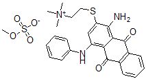 CAS#: 18559-08-5, 2-((1-Amino-9,10-dihydro-9,10-dioxo-4-(phenylamino)-2-anthracenyl)thio)-N,N,N-trimethyl-Ethanaminium methyl sulfate