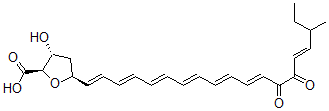 CAS 登录号：185846-15-5， (2R,3R,5S)-3-羟基-5-[(1E,3E,5E,7E,9E,11E,15E)-17-甲基-13,14-二氧代十九碳-1,3,5,7,9,11,15-七烯基]四氢呋喃-2-羧酸