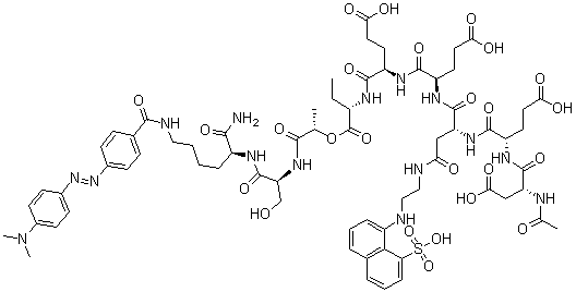 CAS 登录号：188530-20-3， N-乙酰基-L-alpha-天冬氨酰-L-alpha-谷氨酰-N-[2-[(5-磺基-1-萘基)氨基]乙基]-L-天冬氨酰胺酰-L-alpha-谷氨酰-L-alpha-谷氨酰-(2S)-2-氨基丁烷酰基-(2S)-2-羟基丙酰基-L-丝氨酰-N6-[4-[2-[4-(二甲基氨基)苯基]偶氮]苯甲酰基]-L-赖氨酰胺