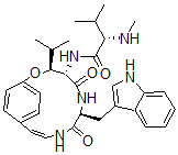 CAS#: 18867-84-0, (3R,4S,7S)-7beta-[(1H-Indol-3-Yl)Methyl]-3alpha-Isopropyl-4alpha-[(S)-3-Methyl-2-(Methylamino)Butyrylamino]-2-Oxa-6,9-Diazabicyclo[10.2.2]Hexadeca-10,12,14(1),15-Tetrene-5,8-Dione