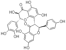 CAS 登录号：18913-18-3， (2R,3R)-8-[(2S,3R)-5,7-二羟基-2-(4-羟基苯基)-4-氧代-3,4-二氢苯并吡喃-3-基]-2-(3,4-二羟基苯基)-3,5,7-三羟基-3,4-二氢苯并吡喃-4-酮