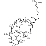 CAS 登录号：189759-06-6， 3-[(17-{(4E)-10-[(二氨基亚甲基)氨基]-4-甲基-4-癸烯-2-基}-5,7,9,11,21,25,27,29,31,35,37,38,39-三十羟基-10,16,20,22,26,30,34-七甲基-19-氧代-18,41-二氧杂双环[35.3.1]H烯四十碳-12,14,22-三烯-3-基)氧基]-3-氧代丙酸