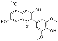 CAS#: 19077-85-1, 3,7-Dihydroxy-2-(4-Hydroxy-3,5-Dimethoxyphenyl)-5-Methoxy-1-Benzopyrylium Chloride