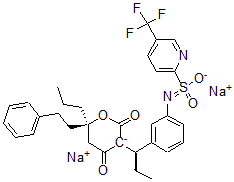 CAS#: 191150-83-1, Disodium (6R)-4-Oxo-6-(2-Phenylethyl)-6-Propyl-3-[(1R)-1-[3-[5-(Trifluoromethyl)Pyridin-2-Yl]Sulfonylazanidylphenyl]Propyl]-5H-Pyran-2-Olate