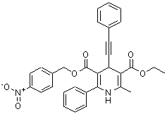 CAS#: 192053-05-7, 3-Ethyl 5-(4-Nitrobenzyl) 2-Methyl-6-Phenyl-4-(Phenylethynyl)-1,4-Dihydro-3,5-Pyridinedicarboxylate