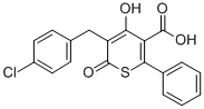 CAS#: 19436-56-7, 5-(4-Chlorobenzyl)-6-hydroxy-4-keto-2-phenyl-thiopyran-3-carboxylic acid